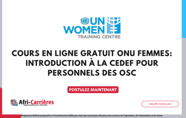 Cours en ligne gratuit ONU FEMMES pour personnels des osc