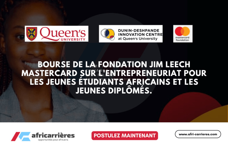 Bourse Jim Leech de la Fondation Mastercard 2026 sur l'entrepreneuriat pour les africains