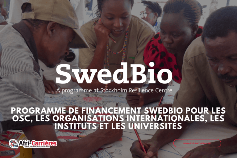 Programme de financement SwedBio pour les OSC, les organisations internationales, les instituts et les universités