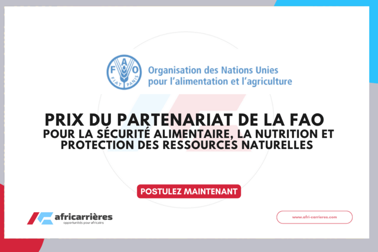 Prix du partenariat de la FAO 2026 pour la sécurité alimentaire, la nutrition et protection des ressources naturelles