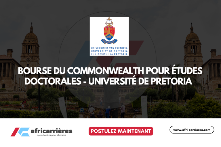 Université de Pretoria 2026 – Bourse du Commonwealth pour études doctorales