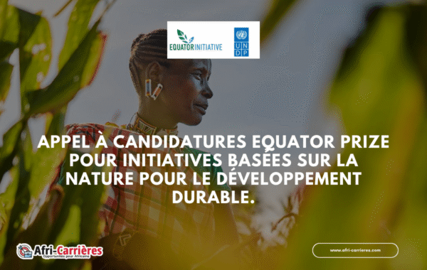 Appel a candidatures Equator Prize