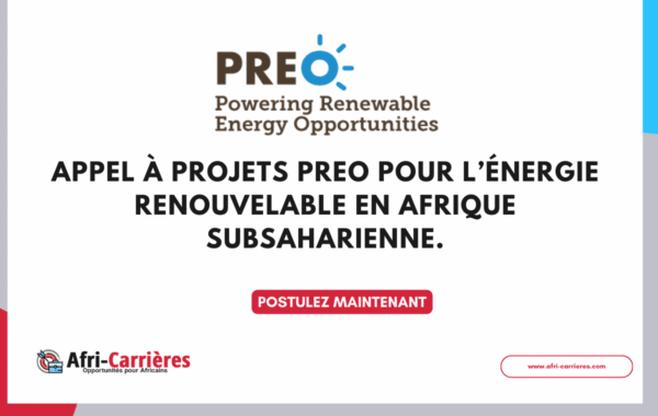 Appel a projets PREO 2025 pour lenergie renouvelable en Afrique subsaharienne