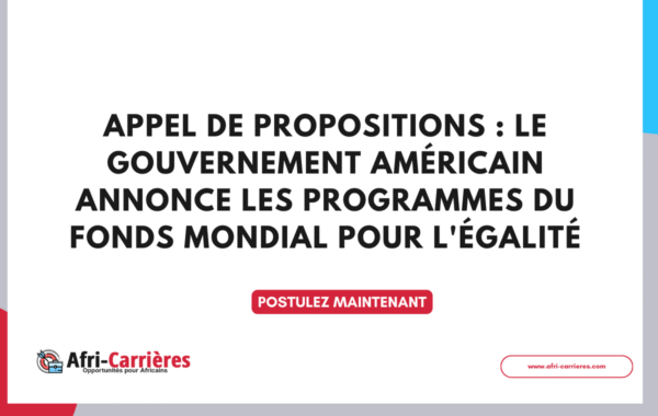 Appel de propositions Le gouvernement americain annonce les programmes du Fonds mondial pour legalite 2025 1 1