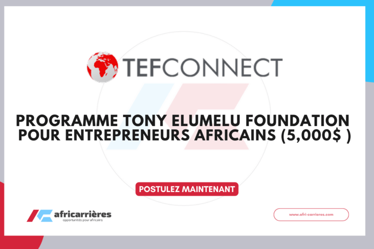 Fondation Tony Elumelu 2026 _programme Tony Elumelu FOUNDATION pour entrepreneurs africains (5,000$ )