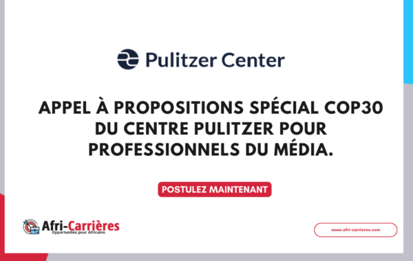 Appel a propositions special COP30 du Centre Pulitzer pour professionnels du media