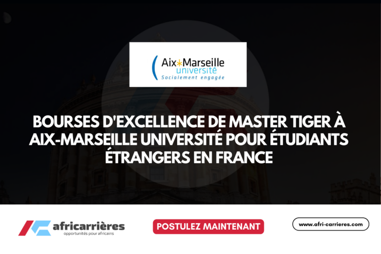 Bourses d'excellence master TIGER 2025-2026 à Aix-Marseille Université en France