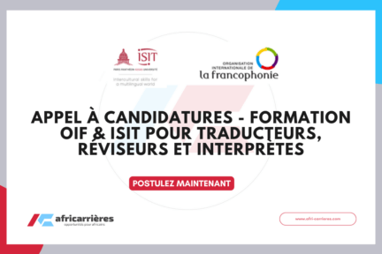 appel à candidatures OIF ISIT 2026 Formation pour pour traducteurs, réviseurs et interprètes