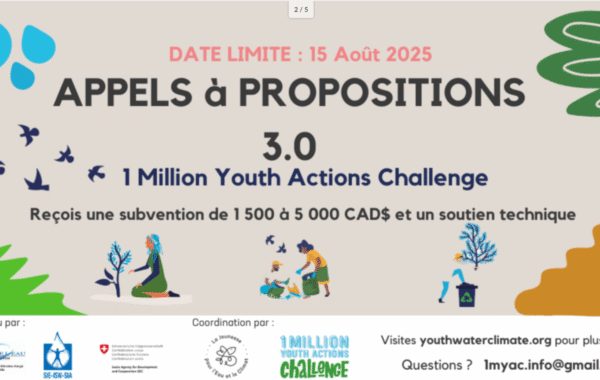 Appel a candidature 1 Million Youth Actions Challenge jusqua 5000 CAD