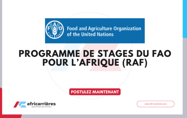 Programme de stages FAO en Afrique (RAF) 2026 pour jeunes diplômés