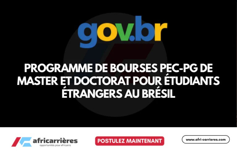Programme PEC-PG 2027 – Bourses de Master et Doctorat pour étudiants étrangers au Brésil