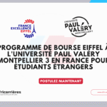 Bourses Eiffel 2026–2027 à l’Université Paul-Valéry Montpellier 3 pour étudiants étrangers en France