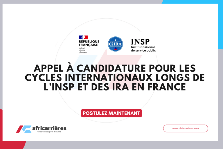 Appel à candidature pour les Cycles internationaux de l’INSP et des IRA 2026-2027 pour togolais