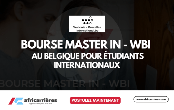 Bourse Master In WBI 2026 2027 au Belgique pour etudiants internationaux