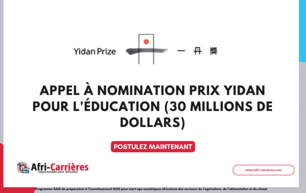 Appel a nomination Prix Yidan pour leducation