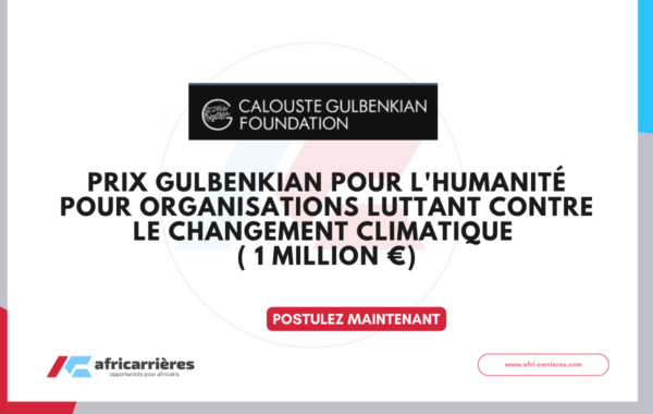 Gulbenkian Prize for Humanity 2026 pour les ONGs climatique