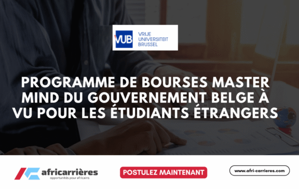 Programme de bourses Master Mind du gouvernement Belge a VU 2025 pour les etudiants dexcellence