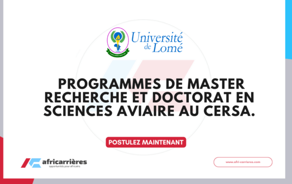 programme CERSA de Master Recherche et Doctorat en Sciences Aviaire 2026