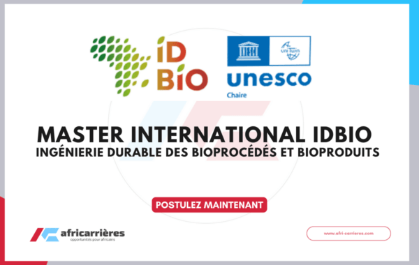 Master IDBIO 2026 Ingenierie Durable des Bioprocedes et Bioproduits
