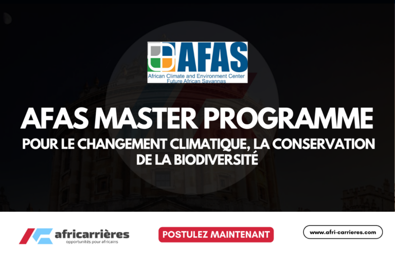Programme de Bourses de Master AFAS 2026/27 pour le changement climatique, la conservation de la biodiversité 6 Programme de Bourses de Master AFAS 202627 pour le changement climatique, la conservation de la biodiversité