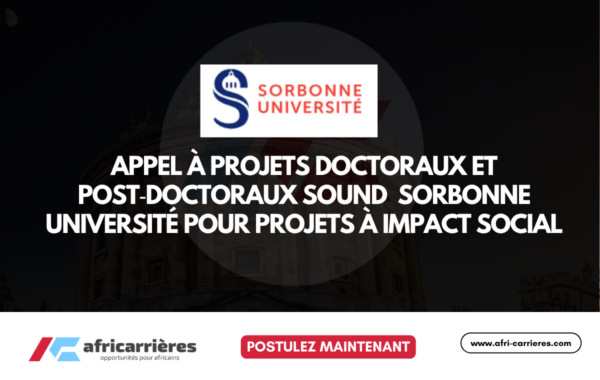 Appel a projets doctoraux et post‑doctoraux SOUND 2026 – Sorbonne Universite finance 12 projets a impact social