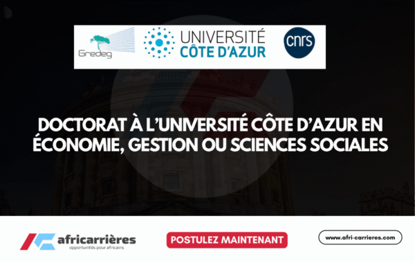 Doctorat a lUniversite Cote dAzur 2026 en economie gestion ou sciences sociales
