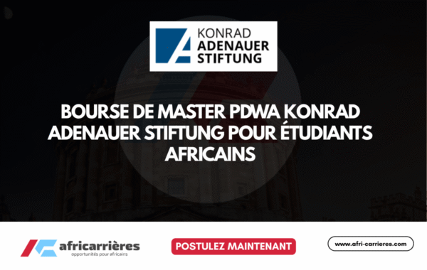 Bourse de Master PDWA Konrad Adenauer Stiftung pour etudiants africains 2026