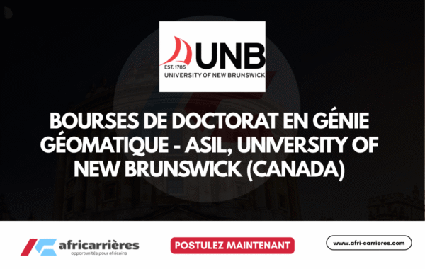 Bourses de Doctorat en Genie Geomatique 2026 ASIL University of New Brunswick Canada