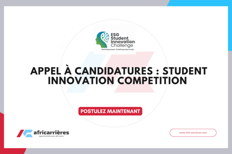 Appel à candidatures Student Innovation Competition 2026