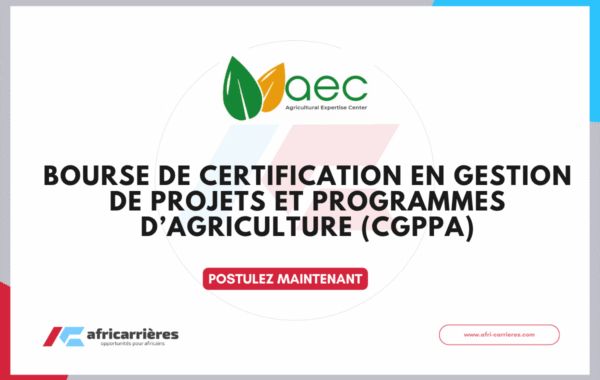 Bourse de Certification en Gestion de Projets et Programmes dAgriculture CGPPA 3eme Cohorte 2026