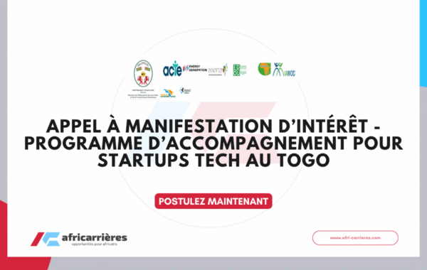 Appel a manifestation dinteret Programme daccompagnement pour startups tech au Togo