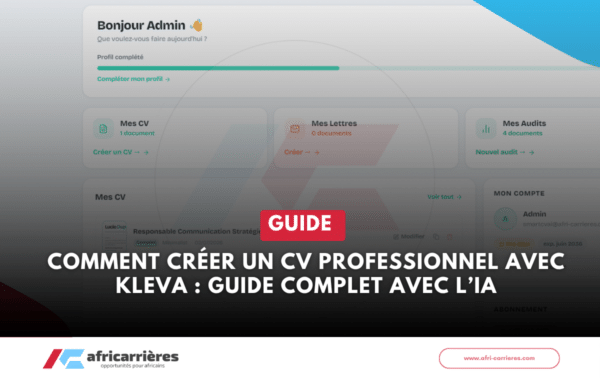 Comment creer un CV professionnel avec Kleva guide complet avec lIA