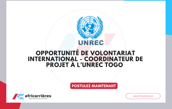 UNREC Togo - Coordinateur de Projet Volontaire International 2026–2028